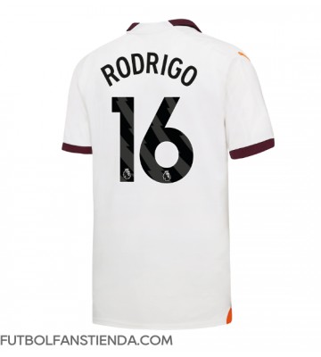 Manchester City Rodri Hernandez #16 Segunda Equipación 2023-24 Manga Corta